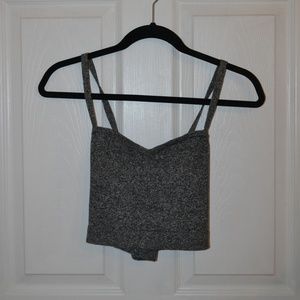 American Apparel Grey Knit Crop Top, Large